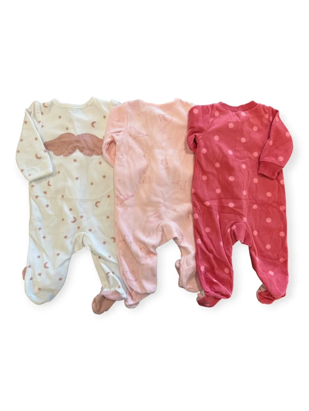 Carter's Girls' 3M Fleece Footed Sleepers, Set of 3, Sheep, Stars and Moon